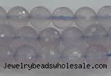 CBC436 15.5 inches 8mm faceted round purple chalcedony beads