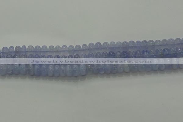 CBC442 15.5 inches 6*10mm rondelle blue chalcedony beads