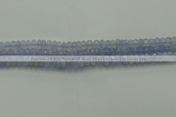 CBC446 15.5 inches 5*8mm faceted rondelle blue chalcedony beads