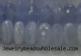 CBC448 15.5 inches 7*12mm faceted rondelle blue chalcedony beads