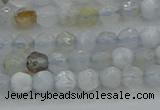 CBC461 15.5 inches 4mm faceted round blue chalcedony gemstone beads