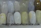 CBC468 15.5 inches 8*14mm faceted rondelle blue chalcedony beads