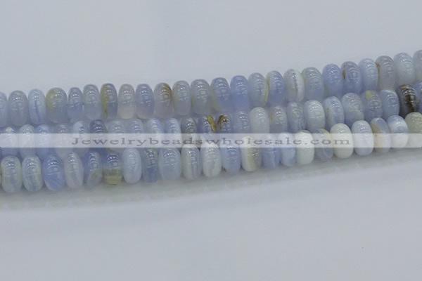 CBC473 15.5 inches 7*12mm rondelle blue chalcedony beads