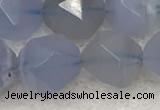 CBC743 15.5 inches 12mm faceted nuggets blue chalcedony beads