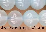 CBC810 15.5 inches 8mm round blue chalcedony gemstone beads