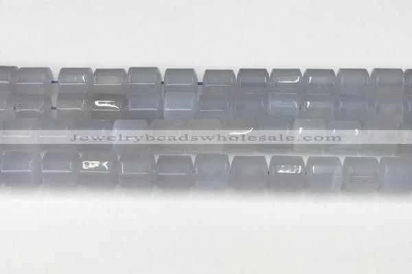 CBC825 15.5 inches 10*11mm tube blue chalcedony gemstone beads