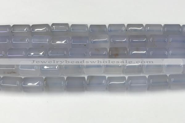 CBC828 15.5 inches 10*14mm tube blue chalcedony gemstone beads