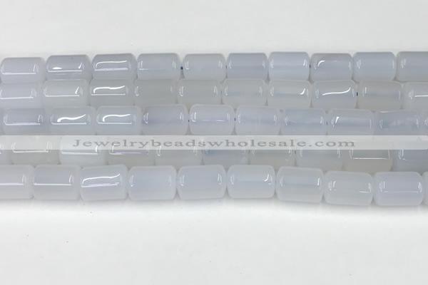 CBC829 15.5 inches 10*14mm tube blue chalcedony gemstone beads