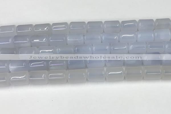 CBC830 15.5 inches 10*14mm tube blue chalcedony gemstone beads