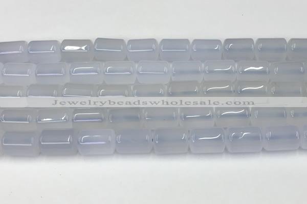 CBC831 15.5 inches 10*14mm tube blue chalcedony gemstone beads