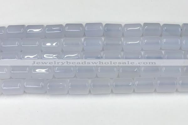 CBC832 15.5 inches 10*14mm tube blue chalcedony gemstone beads