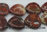 CBD01 15.5 inches 20*20mm heart brecciated jasper gemstone beads