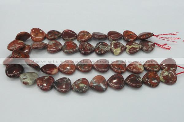 CBD01 15.5 inches 20*20mm heart brecciated jasper gemstone beads