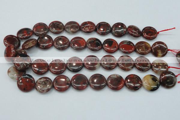 CBD06 15.5 inches 20mm flat round brecciated jasper gemstone beads