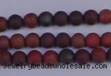 CBD360 15.5 inches 4mm round matte poppy jasper beads wholesale