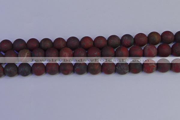 CBD365 15.5 inches 14mm round matte poppy jasper beads wholesale