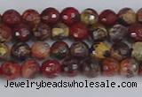 CBD368 15.5 inches 4mm faceted round brecciated jasper beads