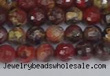 CBD369 15.5 inches 6mm faceted round brecciated jasper beads