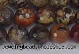 CBD371 15.5 inches 10mm faceted round brecciated jasper beads