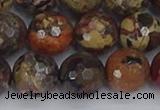 CBD372 15.5 inches 12mm faceted round brecciated jasper beads