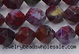 CBD384 15.5 inches 8mm faceted nuggets brecciated jasper beads