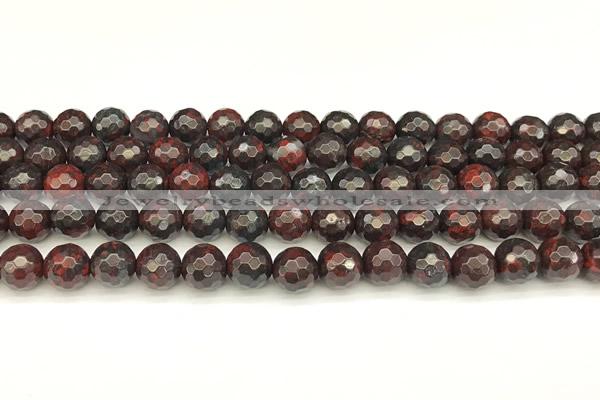 CBD391 15 inches 8mm faceted round brecciated jasper beads