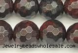 CBD393 15 inches 12mm faceted round brecciated jasper beads