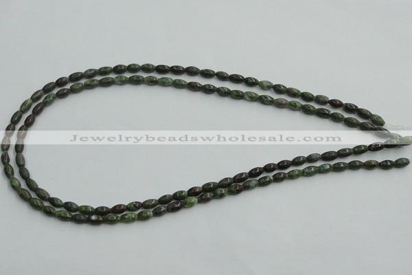 CBG06 15.5 inches 4*6mm rice bronze green gemstone beads wholesale