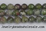 CBG100 15.5 inches 4mm faceted round bronze green gemstone beads