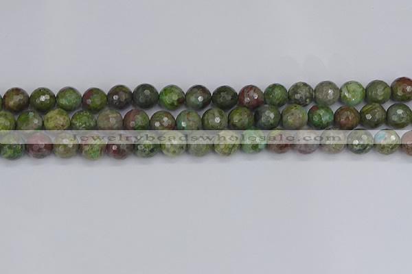 CBG103 15.5 inches 10mm faceted round bronze green gemstone beads