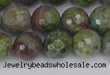 CBG104 15.5 inches 12mm faceted round bronze green gemstone beads