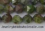 CBG109 15.5 inches 8mm faceted nuggets bronze green gemstone beads