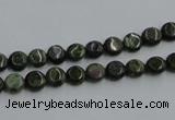 CBG11 15.5 inches 6mm flat round bronze green gemstone beads