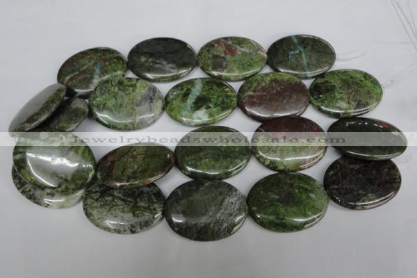 CBG32 15.5 inches 30*40mm oval bronze green gemstone beads