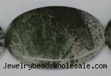 CBG33 15.5 inches 35*50mm oval bronze green gemstone beads