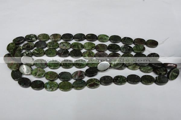 CBG57 15.5 inches 12*16mm oval bronze green gemstone beads