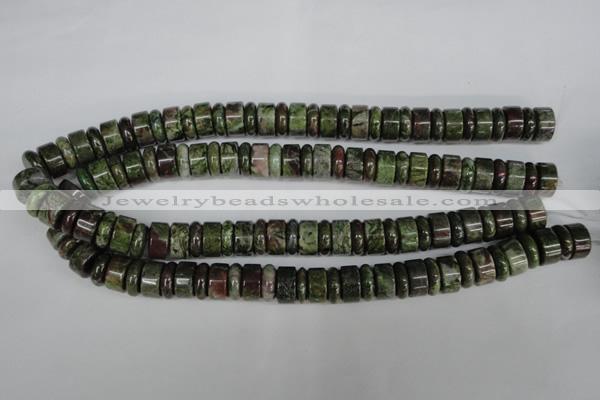 CBG80 15.5 inches 5*14mm & 7*14mm rondelle bronze green gemstone beads