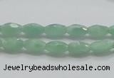 CBJ12 15.5 inches 6*10mm faceted rice jade beads wholesale