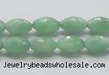 CBJ14 15.5 inches 8*12mm faceted rice jade beads wholesale