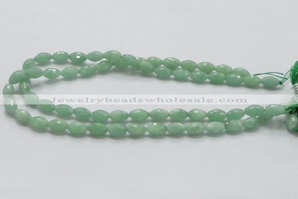 CBJ14 15.5 inches 8*12mm faceted rice jade beads wholesale