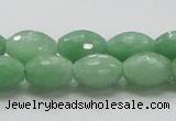 CBJ15 15.5 inches 10*15mm faceted rice jade beads wholesale