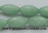 CBJ16 15.5 inches 12*22mm faceted rice jade beads wholesale