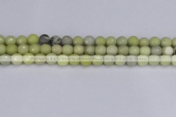 CBJ212 15.5 inches 8mm faceted round Australia butter jade beads