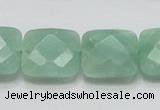 CBJ34 15.5 inches 20*20mm faceted square jade beads wholesale