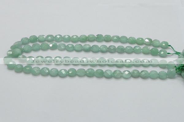 CBJ36 15.5 inches 10mm faceted flat round jade beads wholesale