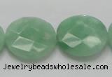 CBJ39 15.5 inches 25mm faceted flat round jade beads wholesale