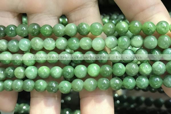 CBJ636 15.5 inches 6mm round Russian green jade beads wholesale