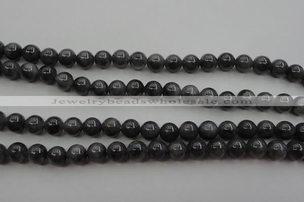 CBJ651 15.5 inches 8mm round black jade beads wholesale