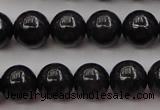 CBJ657 15.5 inches 8mm round black jade beads wholesale