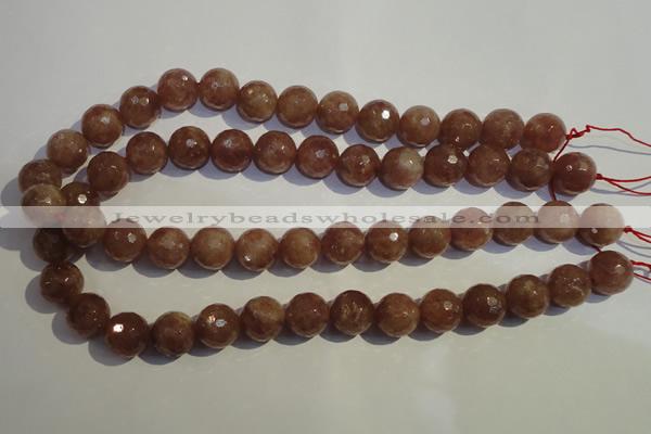 CBQ11 15.5 inches 12mm faceted round strawberry quartz beads